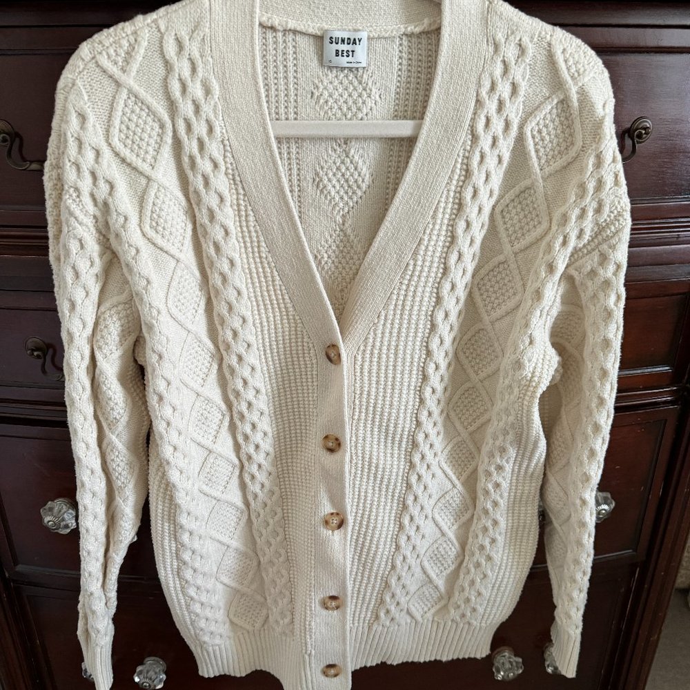 Sunday Best Cable Knit Cardigan - Size XS